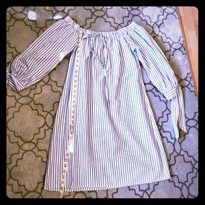 Blue and white stripes dress